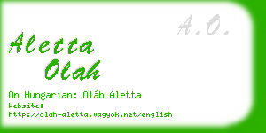 aletta olah business card